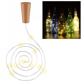 Confezione da 3pz Catena Luminosa per Bottiglie da 10 LED con Timer