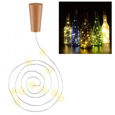 Confezione da 3pz Catena Luminosa per Bottiglie da 10 LED con Timer