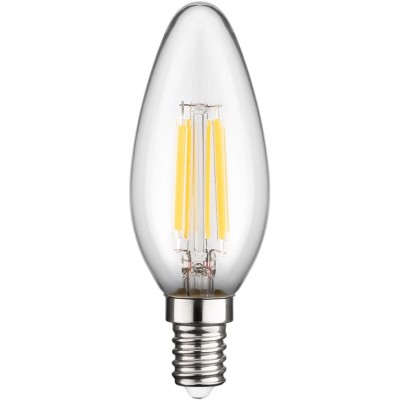 Lampadina LED Candela E14 Bianco Caldo 6W Filamento Classe C