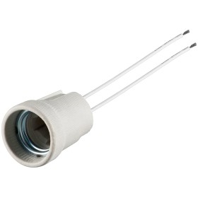 Portalampada E27 in Ceramica con Doppio Cavo
