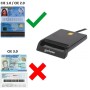 Lettore/Scrittore di Smart Card USB Compatto Nero