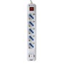 Multipresa 5 Posti Italiana Bipasso con 2 Prese USB