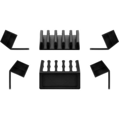 Set 2 Fermacavo da Scrivania a cinque posti Nero