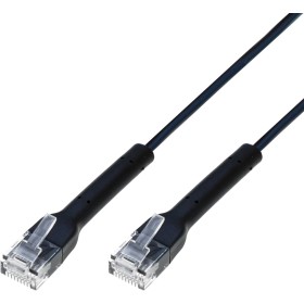 Cavo Slim Patch di Rete Pieghevole in Rame Cat.6A U/UTP 2m Nero