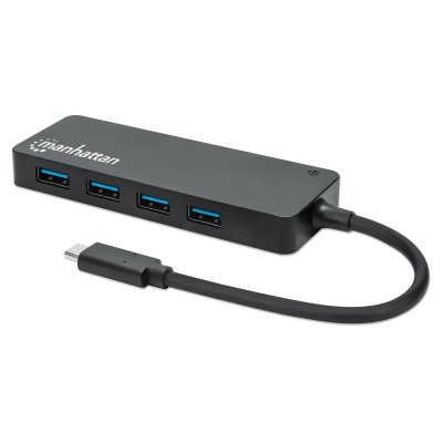 Hub USB 3.2 Gen 1 USB-C&trade Maschio a 4 porte USB-A Femmina Nero
