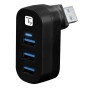 Mini Hub Rotante con 3 Porte USB 3.0 Nero