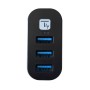 Mini Hub Rotante con 3 Porte USB 3.0 Nero
