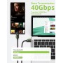 Cavo USB 4 Gen 3 Type-C&trade M/M  E-Mark 8K 40Gbps 100W PD 0,8m Nero