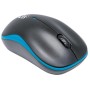 Mouse Ottico Wireless con Micro Ricevitore USB 1000dpi Nero/Azzurro