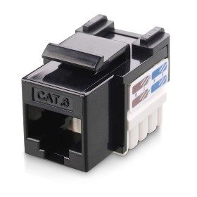 Frutto Keystone RJ45 Cat.6 UTP IDC 90&deg Nero