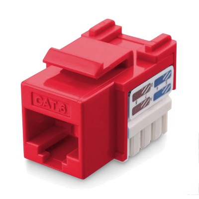 Frutto Keystone RJ45 Cat.6 UTP IDC 90&deg Rosso