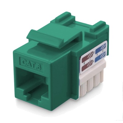 Frutto Keystone RJ45 Cat.6 UTP IDC 90&deg Verde