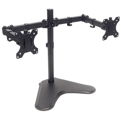 Supporto da Scrivania per 2 Monitor 13-32'' con Base e Doppio Snodo