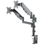 Supporto da Scrivania Doppio Monitor 17-32'' con molla a gas Nero