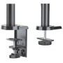 Supporto da Scrivania Doppio Monitor 17-32'' con molla a gas Nero