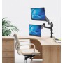 Supporto da Scrivania Doppio Monitor 17-32'' con molla a gas Nero