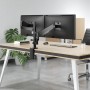 Supporto da Scrivania Doppio Monitor 17-32'' con molla a gas Nero