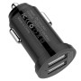 Mini Caricatore da Auto 2 Porte USB-A 17W/3.4A Nero
