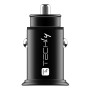 Mini Caricatore da Auto 2 Porte USB-A Quick Charge 3.0 36W in Metallo Nero