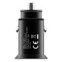 Mini Caricatore da Auto 2 Porte USB-A Quick Charge 3.0 36W in Metallo Nero