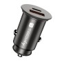 Mini Caricatore da Auto USB-A e USB-C&trade Quick Charge 3.0 38W in Metallo Nero
