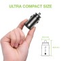 Mini Caricatore da Auto USB-A e USB-C&trade Quick Charge 3.0 38W in Metallo Nero