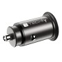 Mini Caricatore da Auto USB-A e USB-C&trade Quick Charge 3.0 38W in Metallo Nero