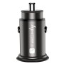 Mini Caricatore da Auto USB-A e USB-C&trade Quick Charge 3.0 38W in Metallo Nero