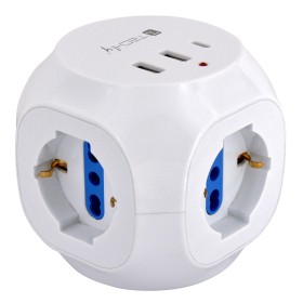 Multipresa a Cubo 3 Posti con 2 Porte USB-A e 1 USB-C&trade QC3.0
