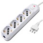 Presa Multipla a 4 Posti Italiana Bipasso/Schuko Spina 10A