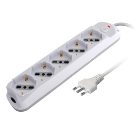 Presa Multipla a 5 Posti Italiana Bipasso/Schuko Spina 10A
