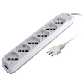 Presa Multipla a 6 Posti Italiana Bipasso/Schuko Spina 10A