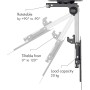 Staffa TV da Soffitto Dritto e Inclinato per TV LED/LCD 17''-37'' Nero