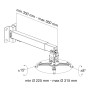 Staffa Universale a Parete-Soffitto per Proiettori Silver