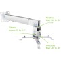 Staffa Universale a Parete-Soffitto per Proiettori Silver