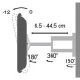 Supporto a Muro per TV LED LCD 19-37'' Inclinabile 3 Snodi Bicolor Bianco Nero