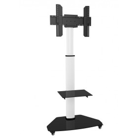 Supporto a Pavimento con Mensola Trolley TV LCD/LED/Plasma 37-70'' Bianco