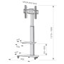 Supporto a Pavimento con Mensola Trolley TV LCD/LED/Plasma 37-70'' Silver