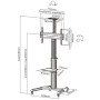 Supporto a Pavimento con una Mensola Trolley TV LCD/LED/Plasma 37-70''