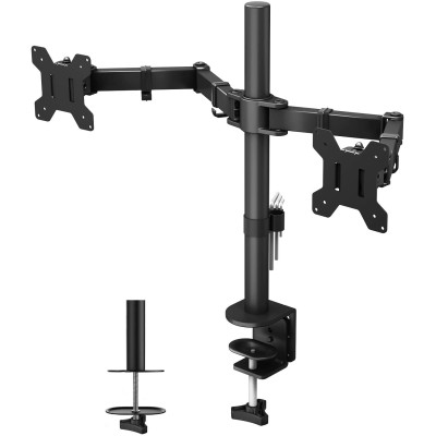 Supporto da Scrivania per 2 Monitor 13-27'' Affiancati con Morsetto