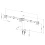 Supporto da scrivania per 3 Monitor 13-24'' con morsetto