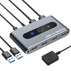 Switch KVM USB 3.0 per 2 PC in 4 out