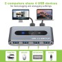 Switch KVM USB 3.0 per 2 PC in 4 out
