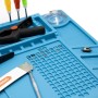Tappeto da Saldatura e Riparazione Antistatico Antiscivolo Magnetico 45 x 30 cm in Silicone Blu