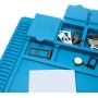 Tappeto da Saldatura e Riparazione Antistatico Antiscivolo Magnetico 45 x 30 cm in Silicone Blu