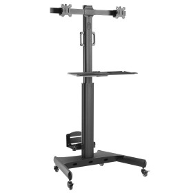 Trolley da Pavimento con Mensola e Porta PC per 2 TV LCD/LED/Plasma 13-32''