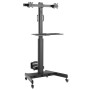 Trolley da Pavimento con Mensola e Porta PC per 2 TV LCD/LED/Plasma 13-32''