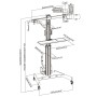 Trolley da Pavimento con Mensola e Porta PC per 2 TV LCD/LED/Plasma 13-32''