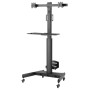 Trolley da Pavimento con Mensola e Porta PC per 2 TV LCD/LED/Plasma 13-32''