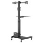 Trolley da Pavimento con Mensola e Porta PC per 2 TV LCD/LED/Plasma 13-32''